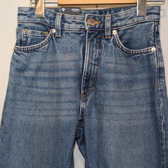 Monki Kimomo Jeans High Waisted Relaxed Slim Ankle Organic Cotton Denim - Picture 4 of 11